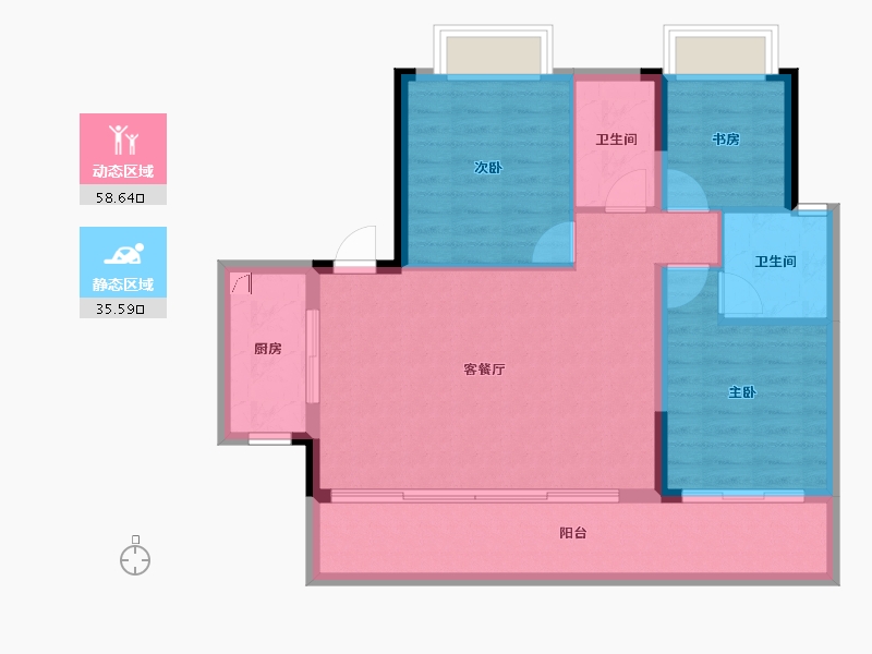 湖南省-长沙市-保利恒伟·时光印象-85.40-户型库-动静分区