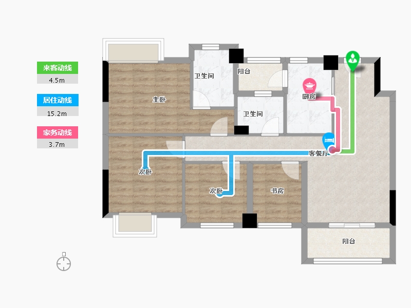 四川省-成都市-正坤悦澜庭-84.00-户型库-动静线