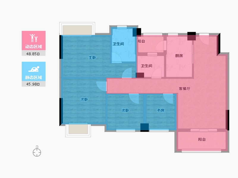 四川省-成都市-正坤悦澜庭-84.00-户型库-动静分区