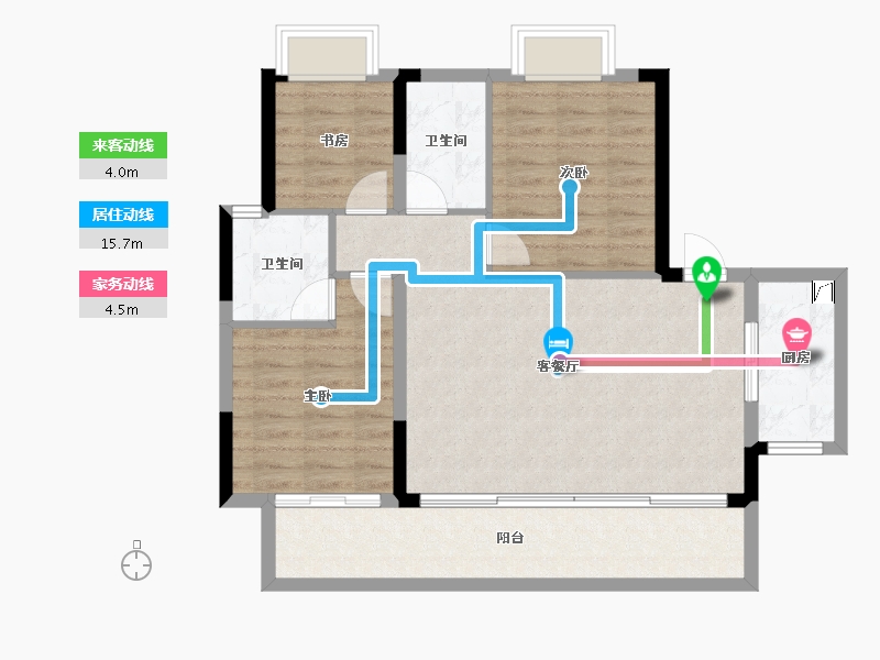 湖南省-长沙市-保利恒伟·时光印象-84.05-户型库-动静线