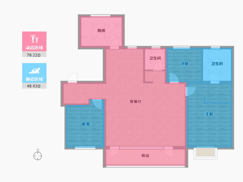 山东省-青岛市-中海红著-113.60-户型库-动静分区