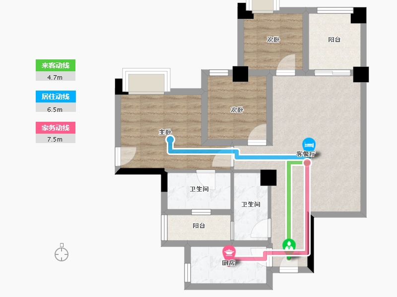 四川省-成都市-正坤悦澜庭-71.54-户型库-动静线