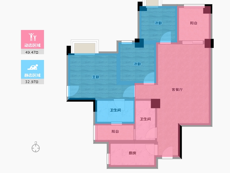 四川省-成都市-正坤悦澜庭-71.54-户型库-动静分区