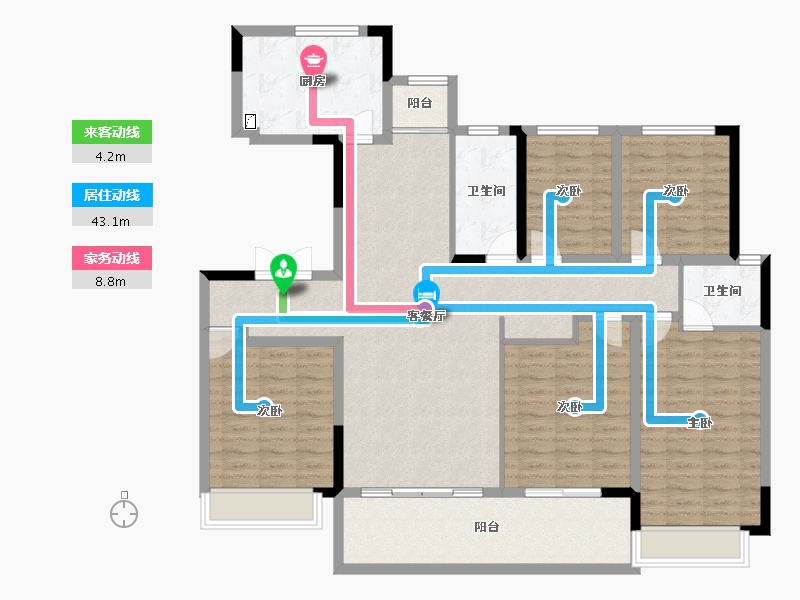 湖南省-长沙市-中海阅麓山-140.01-户型库-动静线