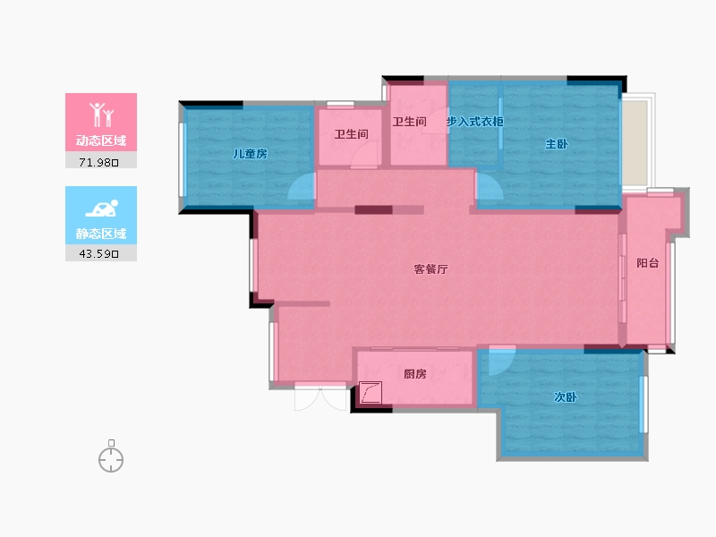 重庆-重庆市-世茂茂悦府-101.00-户型库-动静分区