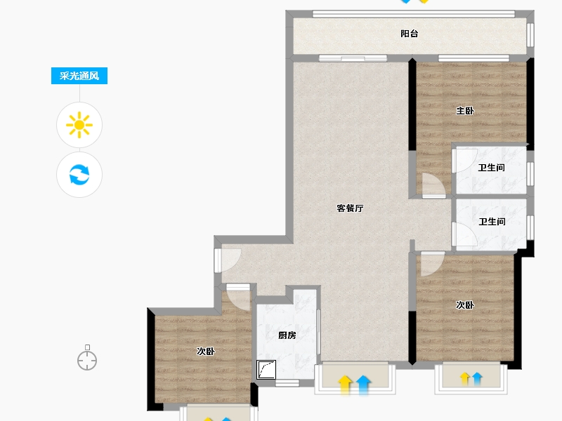 江西省-九江市-九颂山河珑园-98.00-户型库-采光通风