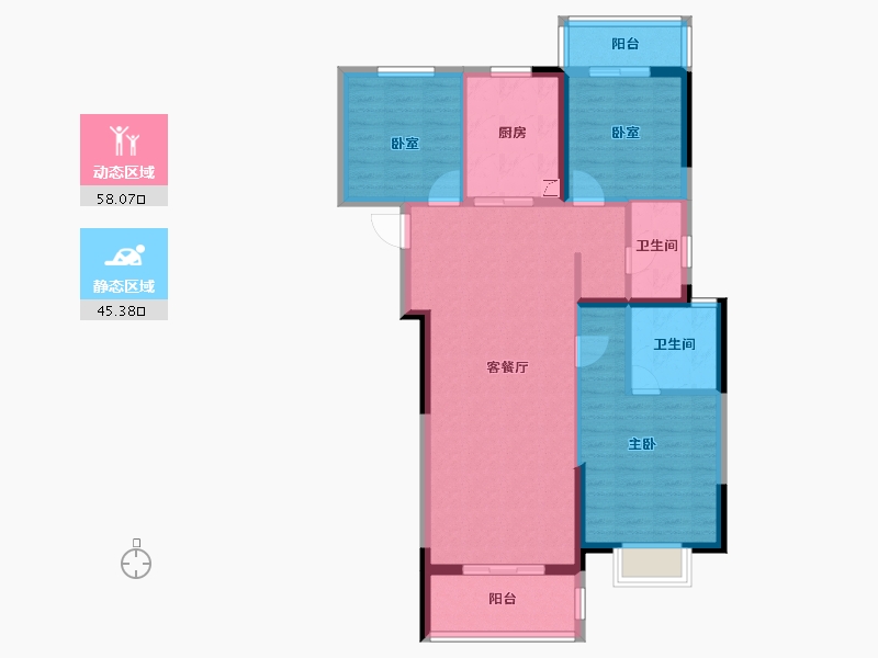 湖北省-武汉市-中建星光城-92.80-户型库-动静分区