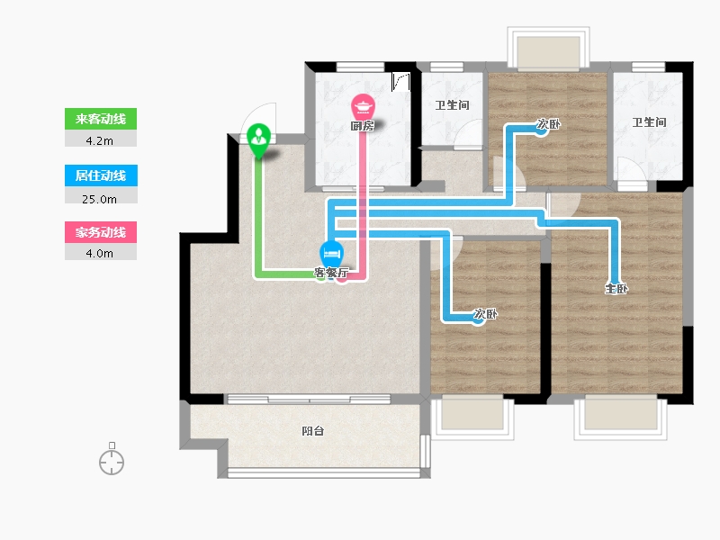 江苏省-无锡市-香逸澜园-86.40-户型库-动静线