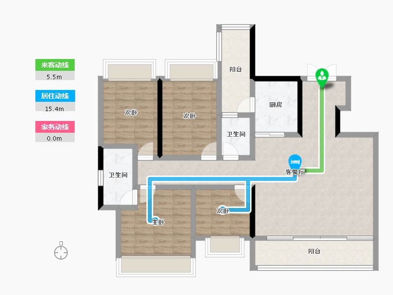 重庆-重庆市-香港置地云山岳-110.03-户型库-动静线