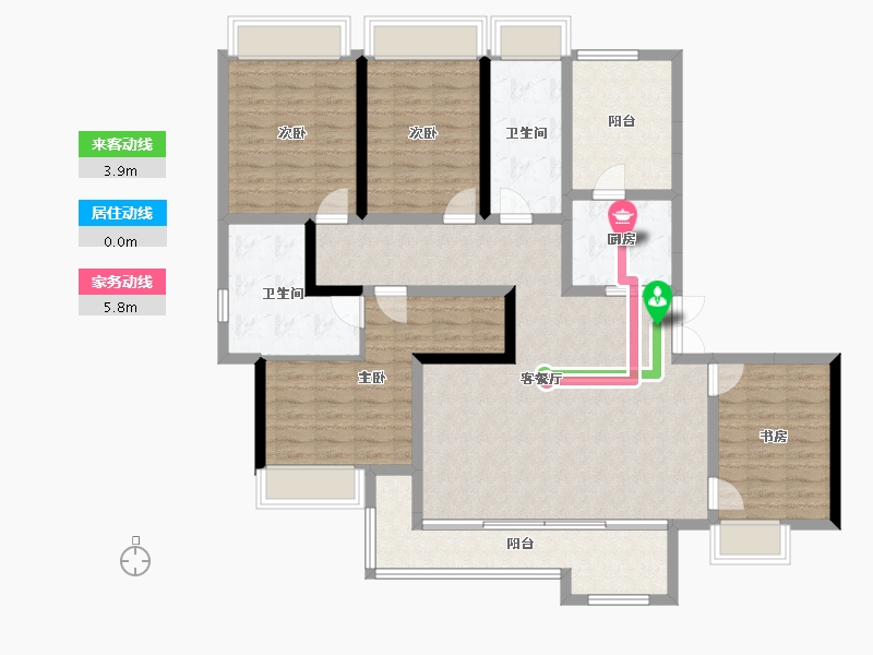 重庆-重庆市-香港置地云山岳-130.29-户型库-动静线