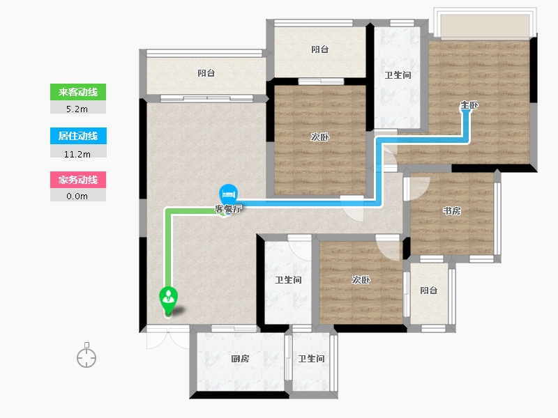 贵州省-黔西南布依族苗族自治州-天鹅湾小区-125.00-户型库-动静线