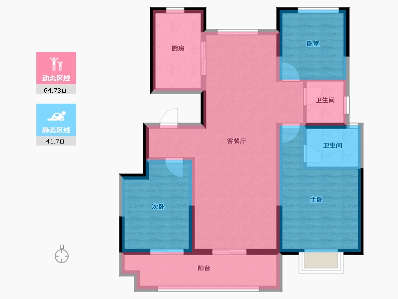 江苏省-徐州市-金鹏学府-94.94-户型库-动静分区