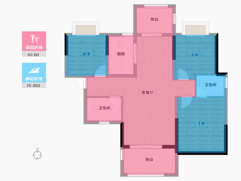 广东省-惠州市-​东亚俪景轩-87.02-户型库-动静分区