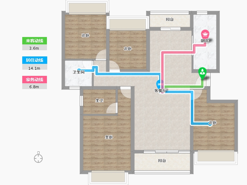 四川省-成都市-雅居乐锦城-111.50-户型库-动静线