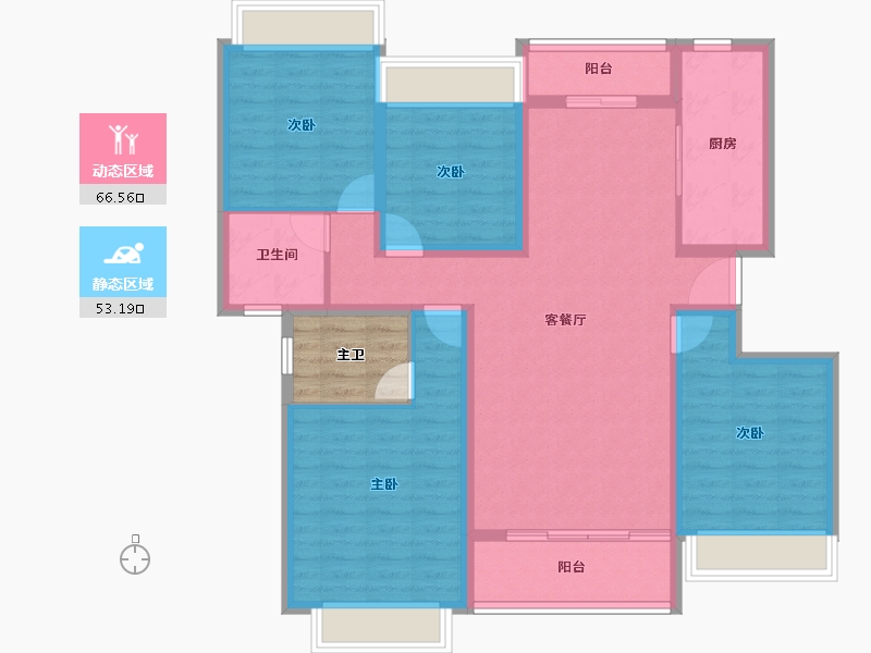 四川省-成都市-雅居乐锦城-111.50-户型库-动静分区