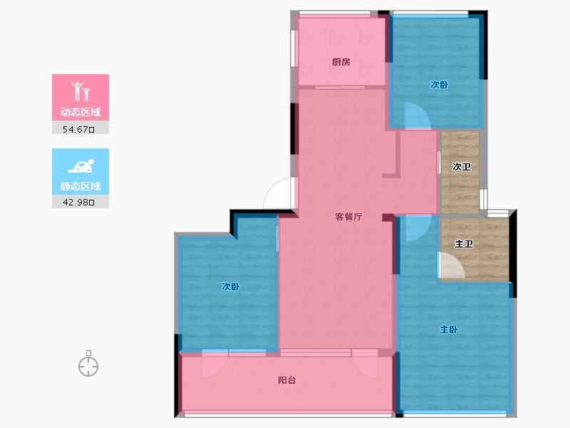 山东省-青岛市-慧通理想之城-96.00-户型库-动静分区