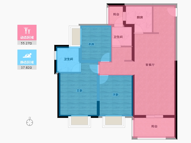 云南省-昆明市-保利城-82.40-户型库-动静分区