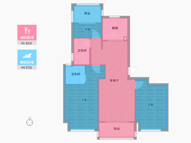 河南省-郑州市-东青·云锦熙悦-82.00-户型库-动静分区