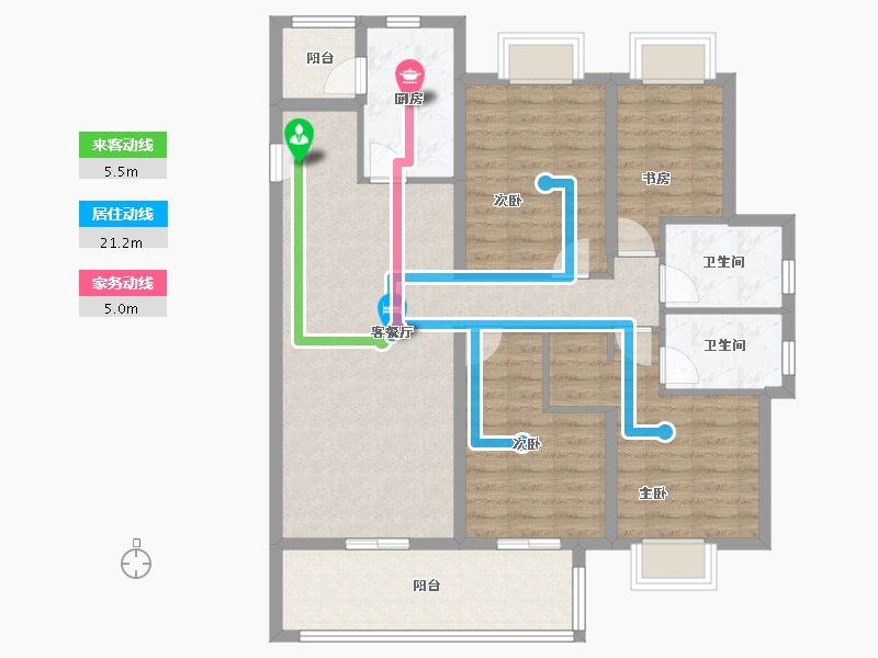 云南省-昆明市-保利城-104.80-户型库-动静线