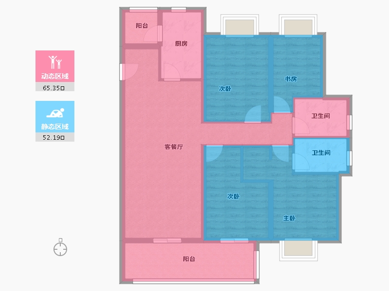 云南省-昆明市-保利城-104.80-户型库-动静分区