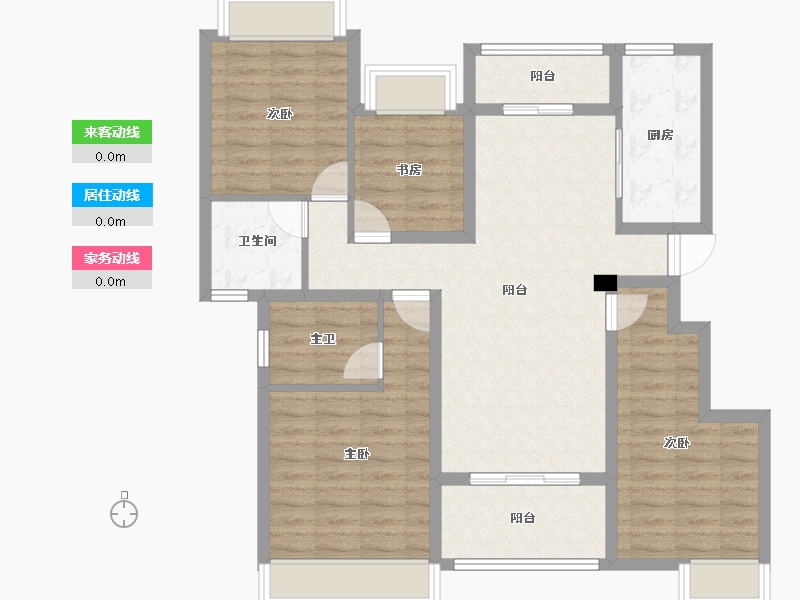 四川省-成都市-雅居乐锦城-99.76-户型库-动静线