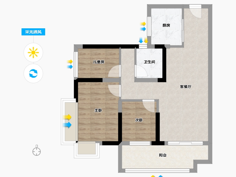 广东省-广州市-星汇文玺-79.87-户型库-采光通风