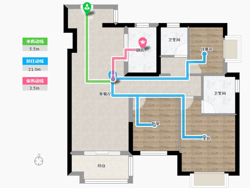 广东省-惠州市-嘉鸿新城博雅府-78.61-户型库-动静线