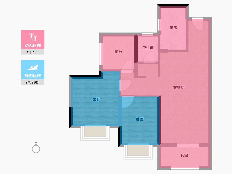 广东省-惠州市-金辉优步花园-63.03-户型库-动静分区