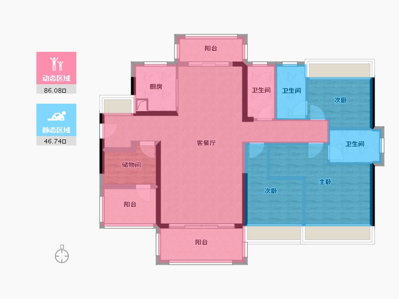 广东省-中山市-龙光天禧-120.00-户型库-动静分区