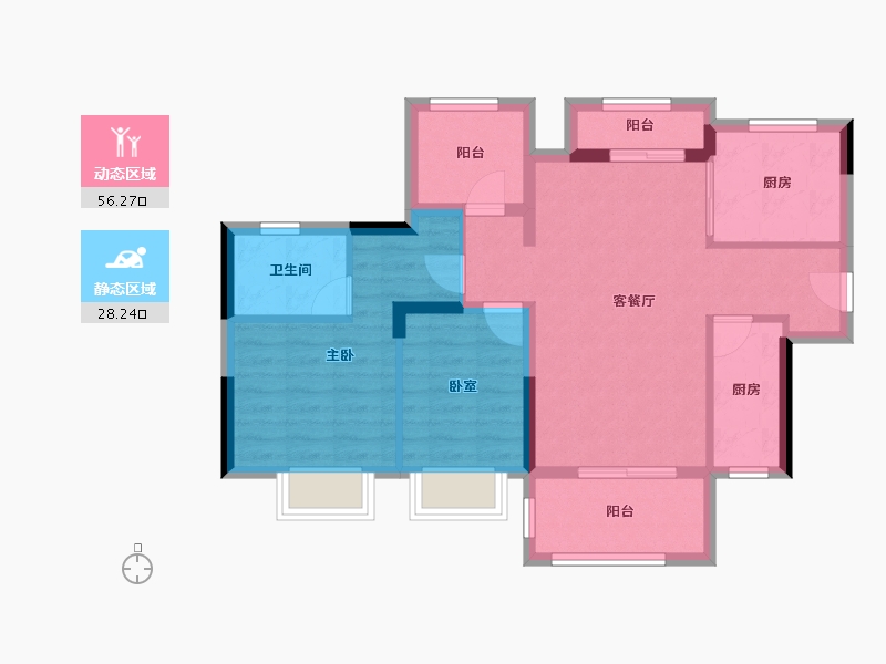 广东省-惠州市-金辉优步花园-74.88-户型库-动静分区