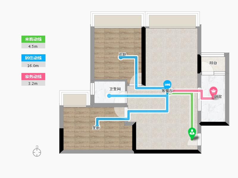 四川省-成都市-川网国际花园-62.49-户型库-动静线