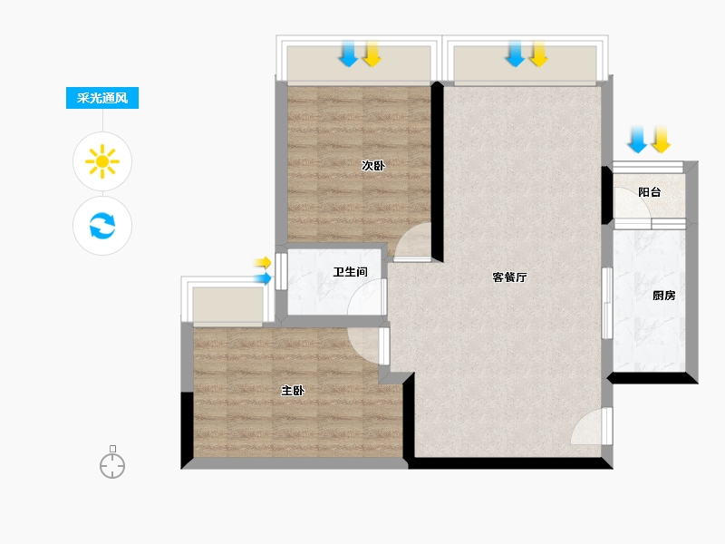 四川省-成都市-川网国际花园-62.49-户型库-采光通风