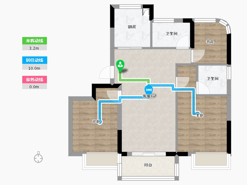 浙江省-金华市-蓝城春风溪语-67.32-户型库-动静线