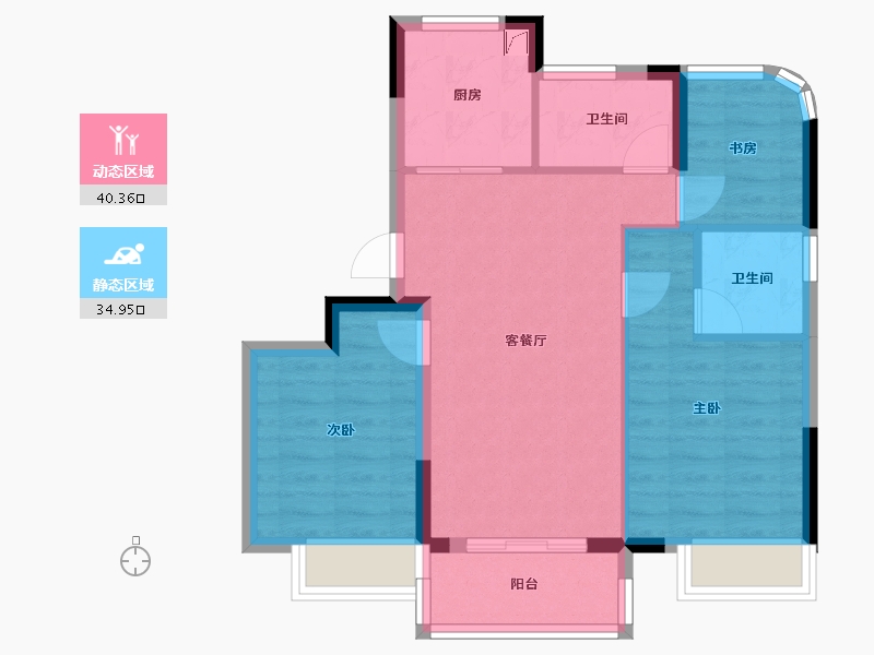 浙江省-金华市-蓝城春风溪语-67.32-户型库-动静分区