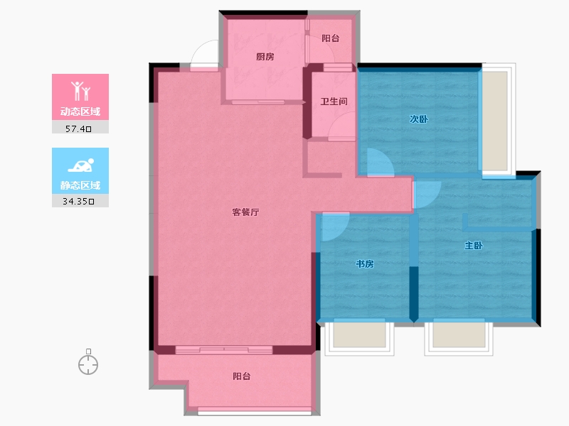 广东省-惠州市-​东亚俪景轩-82.35-户型库-动静分区