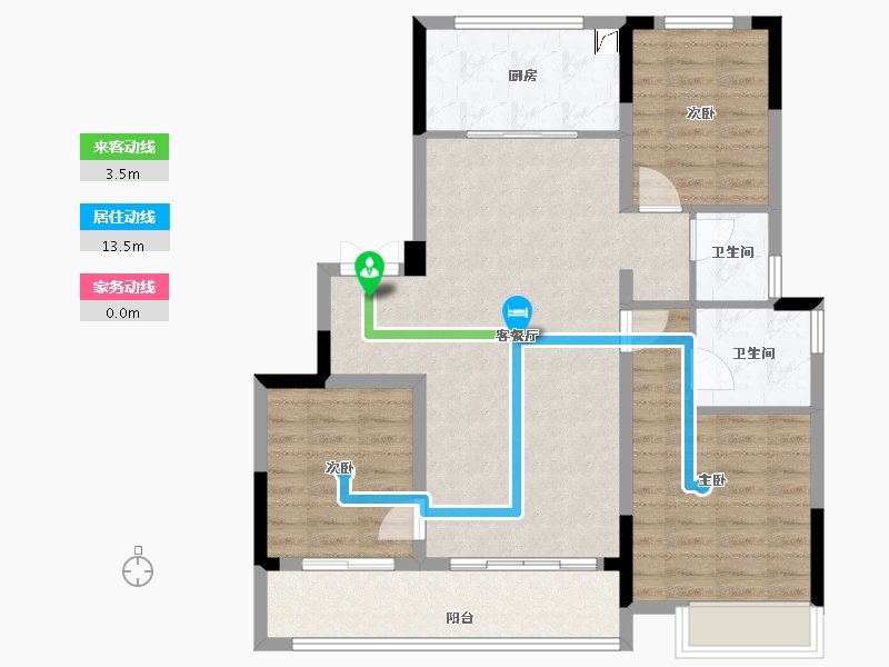 浙江省-金华市-蓝城春风溪语-89.56-户型库-动静线