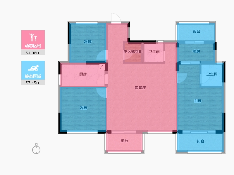 浙江省-宁波市-宁宸府-100.00-户型库-动静分区