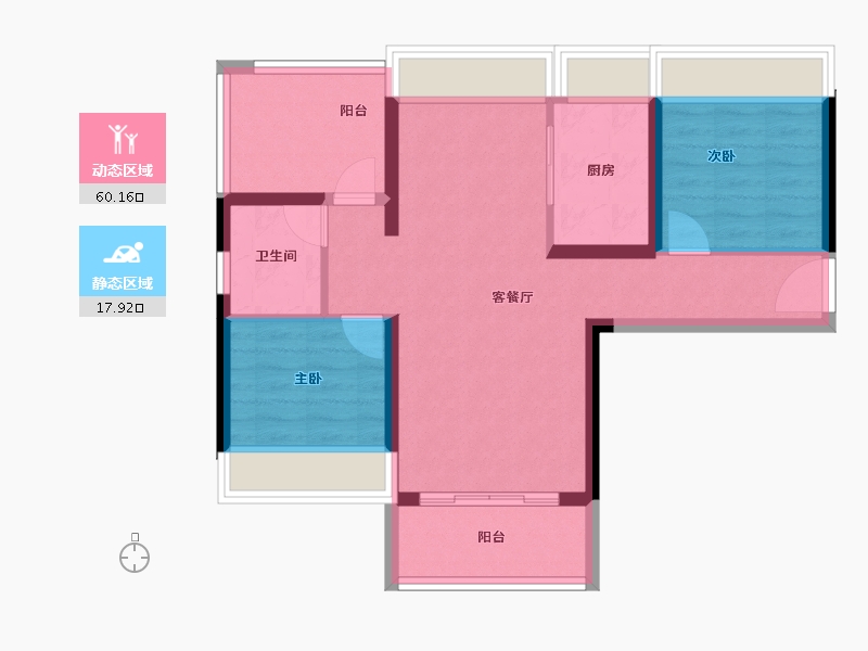 广东省-惠州市-中瑞怡润华府-69.34-户型库-动静分区