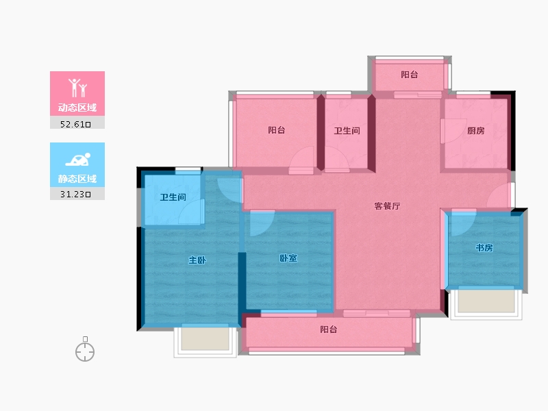 广东省-惠州市-城南春天-73.51-户型库-动静分区