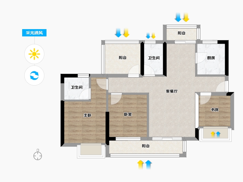 广东省-惠州市-城南春天-73.51-户型库-采光通风