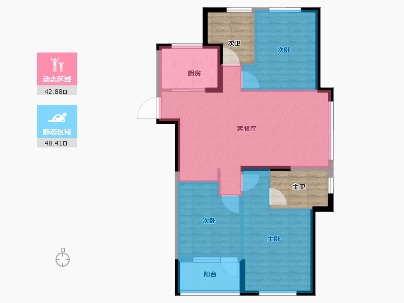 山东省-青岛市-慧通理想之城-93.60-户型库-动静分区