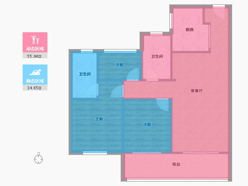 江苏省-苏州市-兰亭天悦-82.54-户型库-动静分区