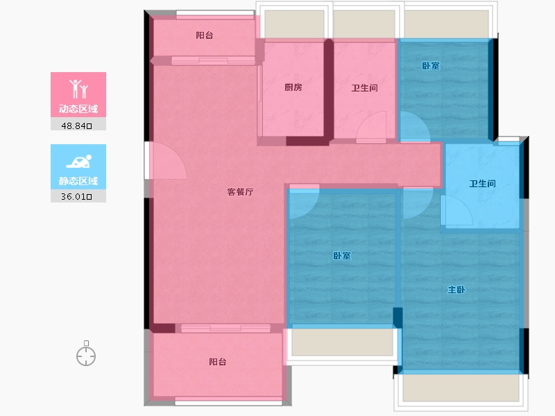 广东省-惠州市-泰丰牧马湖-76.11-户型库-动静分区