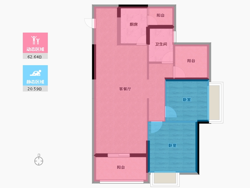 广东省-惠州市-龙惠华御园-74.12-户型库-动静分区