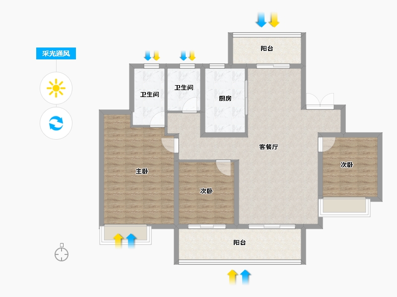 四川省-成都市-高投新悦府-115.03-户型库-采光通风