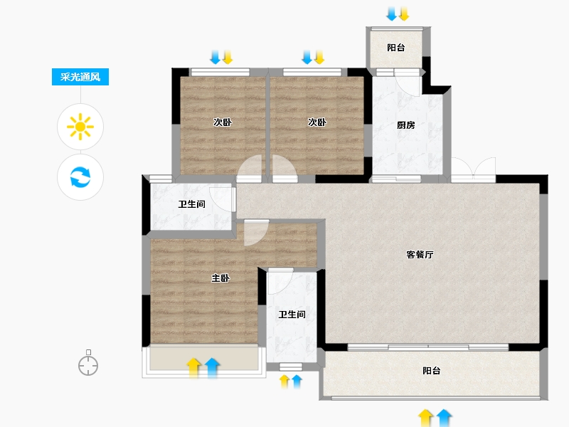 四川省-成都市-中旅千川阅-99.20-户型库-采光通风