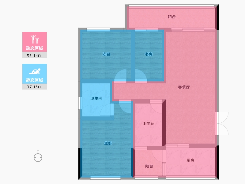 四川省-成都市-锦利锦悦府-81.19-户型库-动静分区