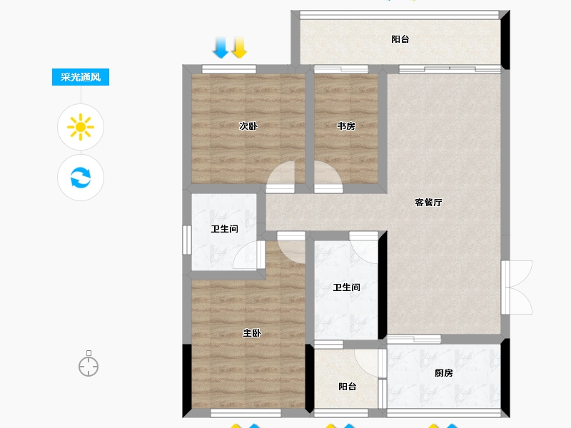 四川省-成都市-锦利锦悦府-81.19-户型库-采光通风