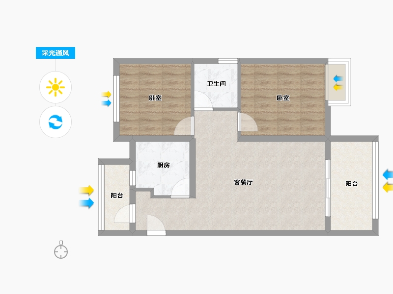 四川省-成都市-高投新悦府-64.77-户型库-采光通风