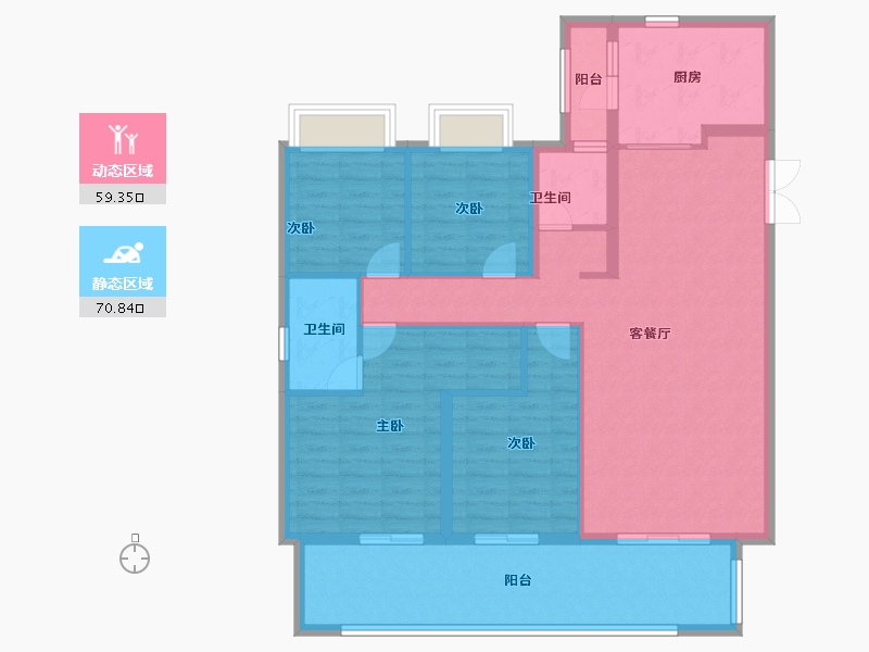 云南省-昆明市-保利天际-117.60-户型库-动静分区